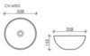 Умывальник чаша накладная круглая (Белый Матовый) Element 358*358*155мм Ceramica Nova CN6003