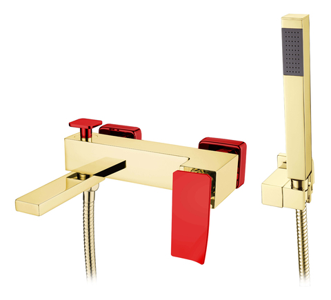 Boheme Q 143-GR.2 Смеситель для ванны, цвет: золото,красный