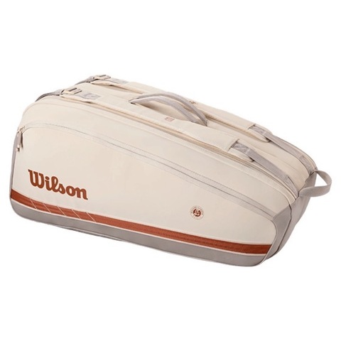 Теннисная сумка Wilson Roland Garros SUPER TOUR 2025 Cream/Clay (9 ракеток)