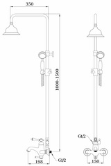 Душевая система GANZER GZ77061-C Черная схема