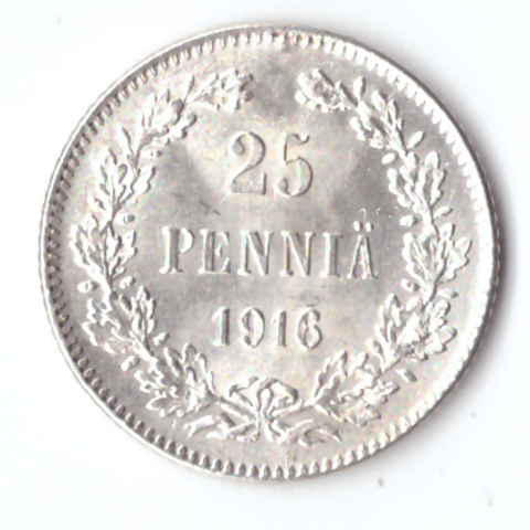 25 пенни 1916 S Россия для Финляндии XF