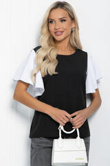 Блуза Мелодия стиля (черно-белая) Б11657 LT Collection