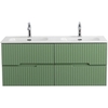 Cezares DUET-N-1200-4C-SO-2-PS-P DUET-N База под раковину подвесная с четырьмя выкатными ящиками для раковины с двумя чашами, Фисташковый Софт, 1200x457x500