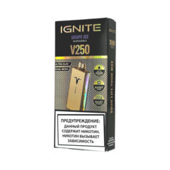 Одноразовая электронная сигарета Ignite V250 Gold - Grape Ice (25000 затяжек)