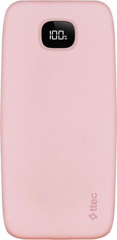 Внешний аккумулятор TTEC ChargeUp Pro LCD 10.000mAh PD 20W Powerbank, розовый
