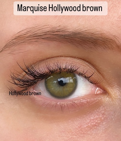 Медово - зеленые цветные линзы Marquise Hollywood brown / Цветные линзы для светлых и темных глаз / 12 месяцев