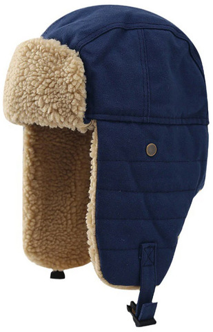 Картинка шапка-ушанка Skully Wear LFM 150_navy canvas - 10