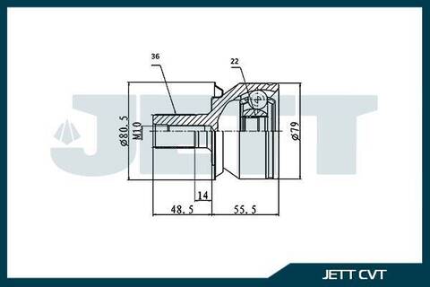 ШРУС внешний JETT V41-4015