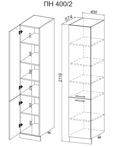 Кухня Манго пенал 400