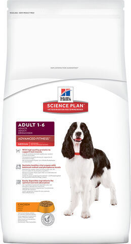 купить Хиллс Hill's™ Science Plan™ Canine Adult Advanced Fitness™ Medium Chickenсухой корм для собак средних пород от 1 до 6 лет с курицей