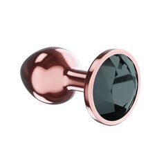 Пробка цвета розового золота с черным кристаллом Diamond Jet Shine L - 8,3 см. - 