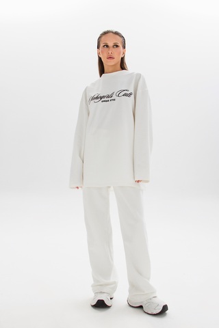 Лонгслив BLACK EMBROIDERY CREAM