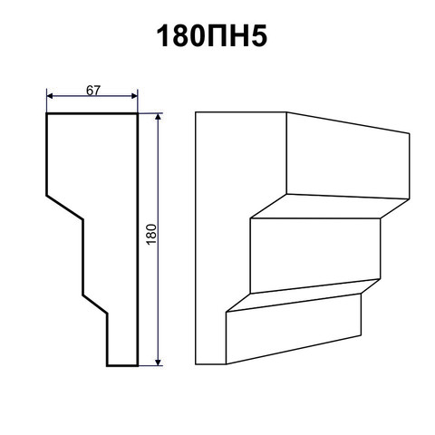 Наличник из пенопласта чертёж.