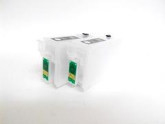 Перезаправляемые картриджи (ПЗК) для Epson WorkForce K101, K201, K301 (T1361/T1371), 2 картриджа с чипами