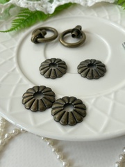 Ручка для шкатулки, бронзовая округлая Кольцо, металлическая, 2,4*3,4 см, набор 4 шт.