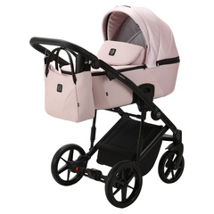 Детская универсальная коляска Adamex MOBI Deluxe SD-4 (2в1) Розовый, Розо-перламутровая экокожа