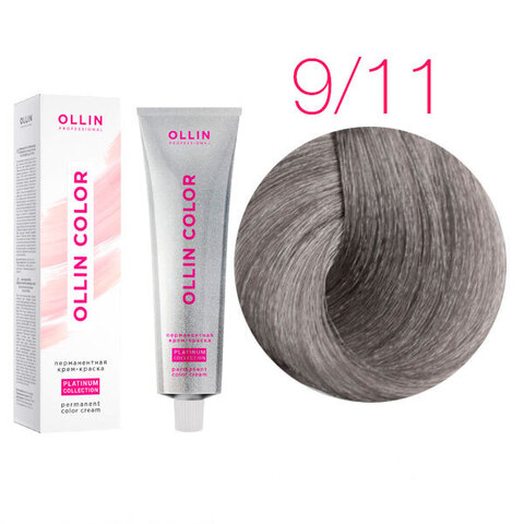 OLLIN Color Platinum Collection 9/11 (Блондин интенсивно-пепельный) - Перманентная крем-краска для волос