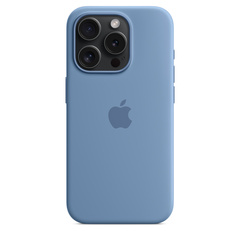 Чехол Apple iPhone 15 Pro Silicone Case MagSafe Winter Blue силиконовый светло-синего цвета