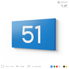 Табличка с номером 51 на дверь квартиры, для офиса, кабинета, аудитории, склада, голубая 120х70 мм, Айдентика Технолоджи