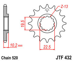 Звезда мотоциклетная JT JTF432.15
