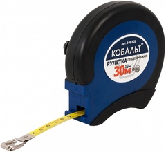 Рулетка геодезическая КОБАЛЬТ 30м x 13мм закрытый двухкомпонентный корпус (стальная лента, (646-928)
