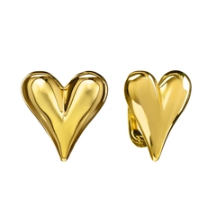 Серьги Сердце объёмное, gold