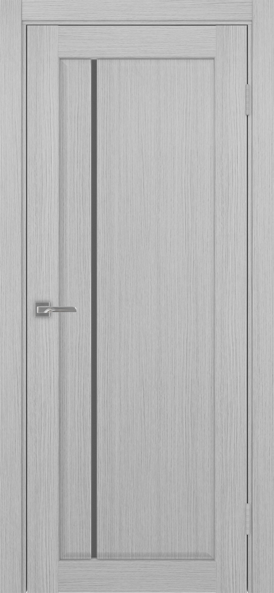 Дверь межкомнатная Оптима Порте Сицилия 711.12, цвет серый дуб, экошпон, стекло графит