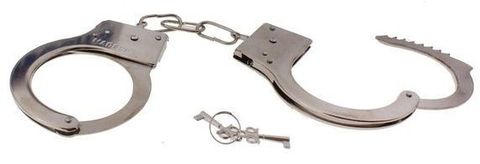 Серебристые металлические наручники с ключиками - Сима-Ленд 313660