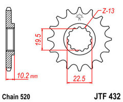 Звезда мотоциклетная JT JTF432.15
