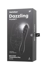 Черный двусторонний фаллоимитатор Dazzling Crystal 1 - 18,5 см. - 