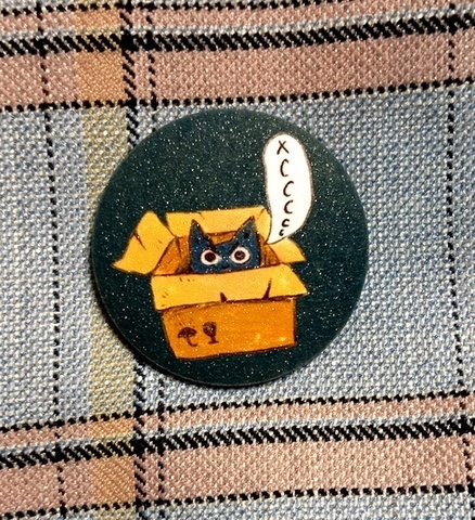 Значок Ивовый лес: Кот в коробке