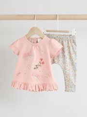 Платье и легинсы в комплекте для девочек Next E66-458, Розовый