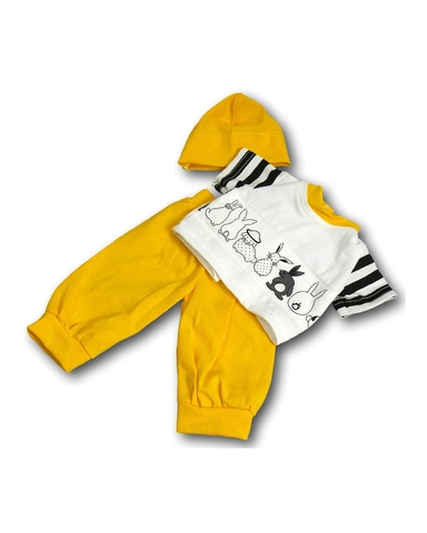Трикотажный костюм - Желтый. Одежда для кукол, пупсов и мягких игрушек.