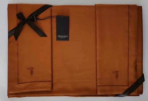 Постельное белье 2 спальное евро Trussardi Line A21 Cuoio