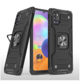 Противоударный чехол Strong Armour Case с кольцом для Samsung Galaxy A31 (Черный)