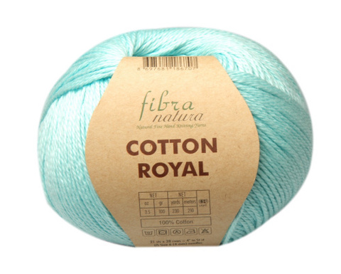 Пряжа Fibra Natura Cotton Royal 716 аква (уп. 5 мотков)