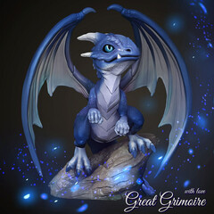 Маленький синий дракон миниатюра для dnd, днд, pathfinder, фентези, Настольная игра, НРИ, Варгейм, РПГ