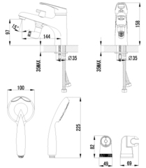 Смеситель на борт ванны с монолитным изливом LEMARK OMEGA – LM3115C