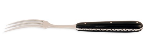 Нож разделочный 19.5см и вилка Forge de Laguiole большая модель-рукоятка из эбенового дерева