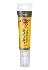 02-03-25 Клей "V6" DECOR FIX акриловый для декора, белый, 100г