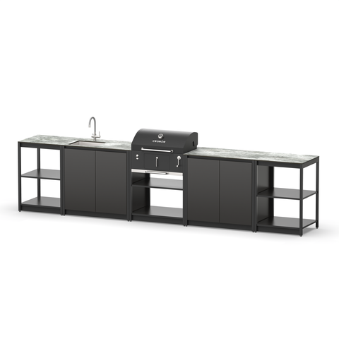 Мангальный комплекс Lounge M-118SB, 3.8 м, черный/серый каспий