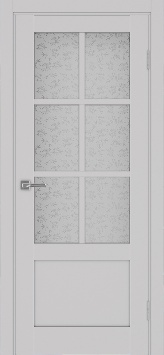 Дверь межкомнатная Оптима Порте Турин 541ПФ.2221, цвет пепельный, экошпон, стекло Дали