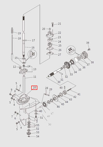 Прокладка обоймы подшипника для лодочного мотора T9.8 Sea-PRO