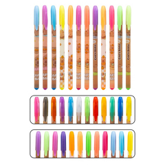 
          Ручка гелевая, Basir, цветные чернила, серия "Капибара", с блёстками, 36 шт