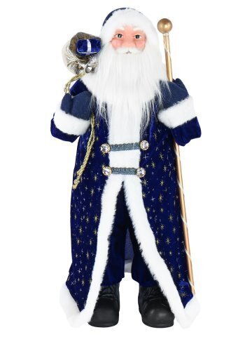 Сувенир Дед Мороз в синей шубе с посохом, 60 см