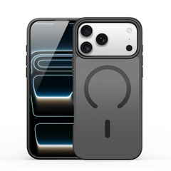 Матовый чехол черного цвета с MagSafe для iPhone 17 Pro Max, серия Yind Series (Open Ring Version) от Dux Ducis