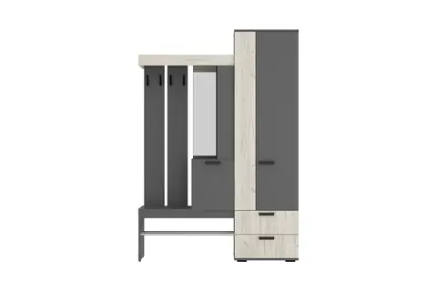 Прихожая Трамп графит / дуб крафт белый