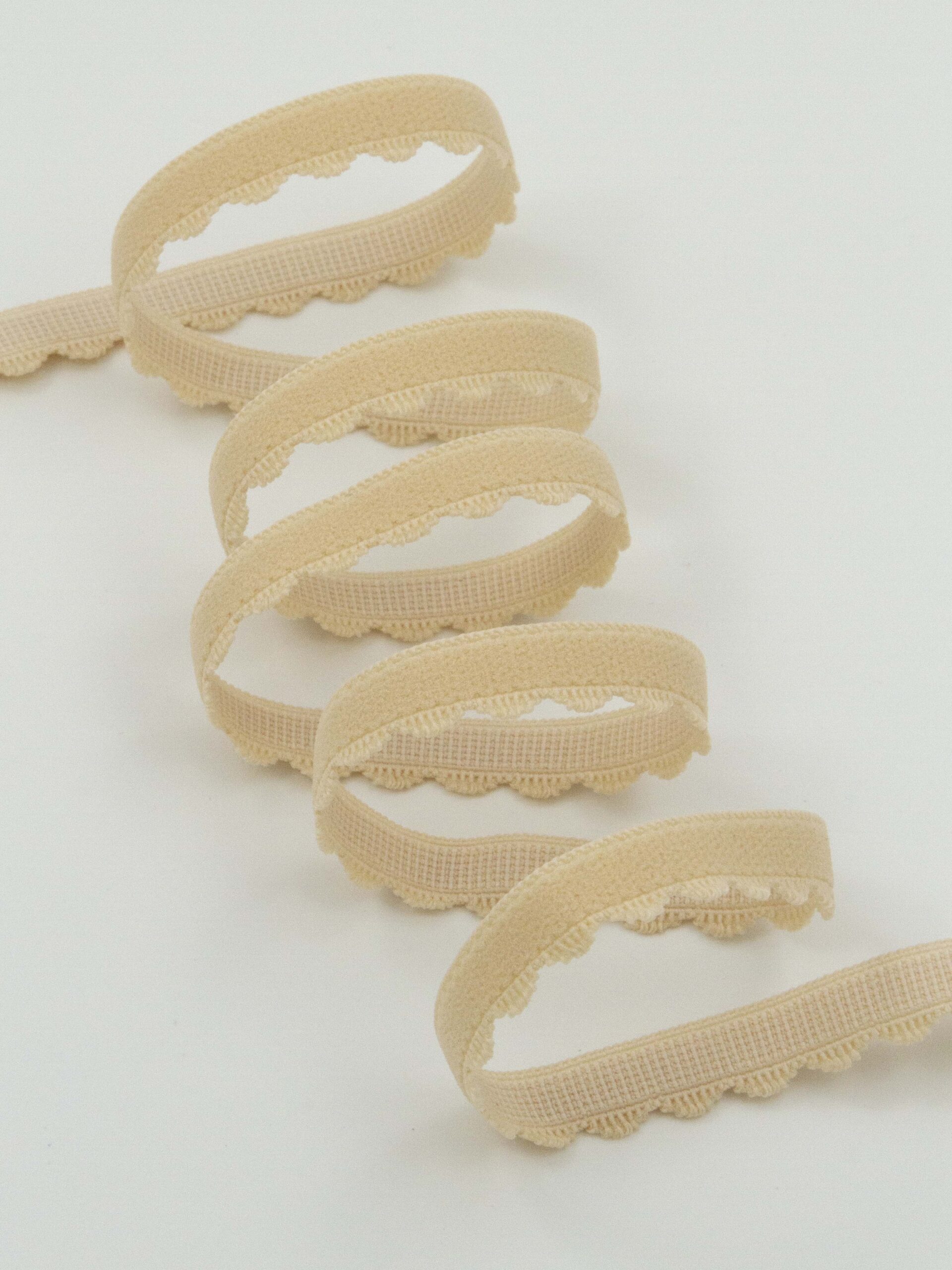 Резинка отделочная бежевая ажурная ширина 10 мм с учетом фестона Lauma (Латвия)