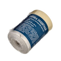 09-0-005 Пленка защитная с клейкой малярной лентой, прозрачная, HDPE, рулон 0,55х25м, толщина 8мкм РемоКолор