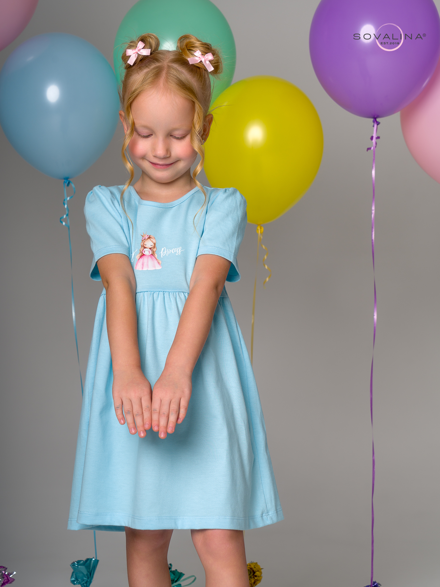 Платье Аленка к/р SG голубой Princess Р